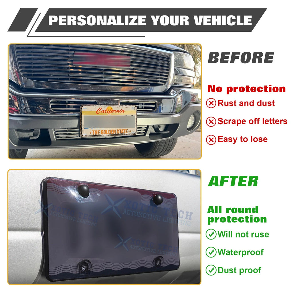 Black License Plate Cover Shield Holder for Standard US Plates (Fits)