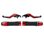 Red Extendable Brake Clutch Levers Grip Set for Speed Twin (2019-2023)