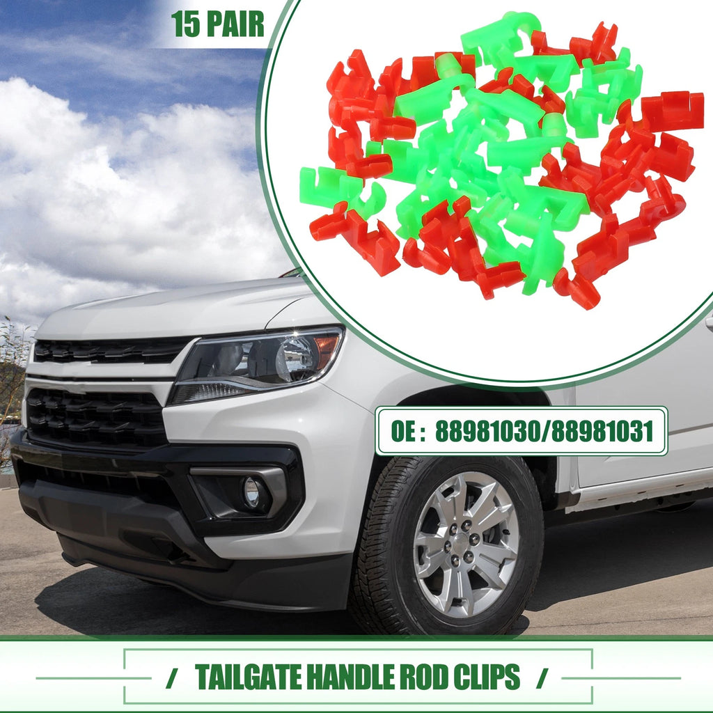 15 Pair Tailgate Handle Rod Clips for Chevrolet Silverado (1999–2009) No. 88981030