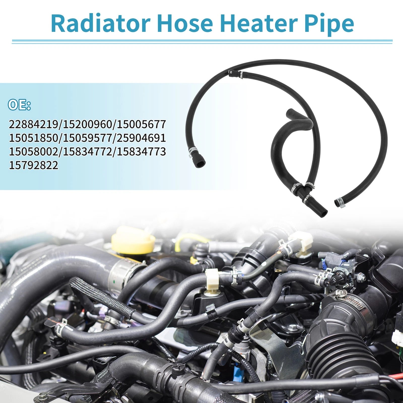 2pcs Heater Inlet & Lower Radiator Outlet Hose for Chevrolet Avalanche (2007–2009)