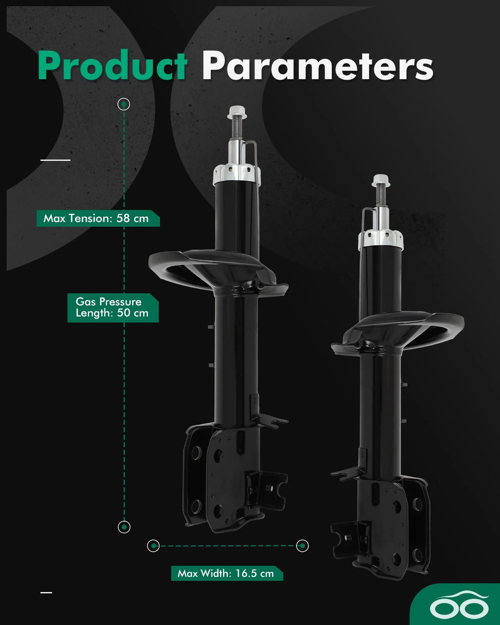 Front Pair Gas Suspension Struts Shocks for Suzuki SX4 (2007–2013)
