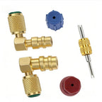 AC R12 to R134A Adapter Kit for Universal Vehicles (90 Degree Brass)
