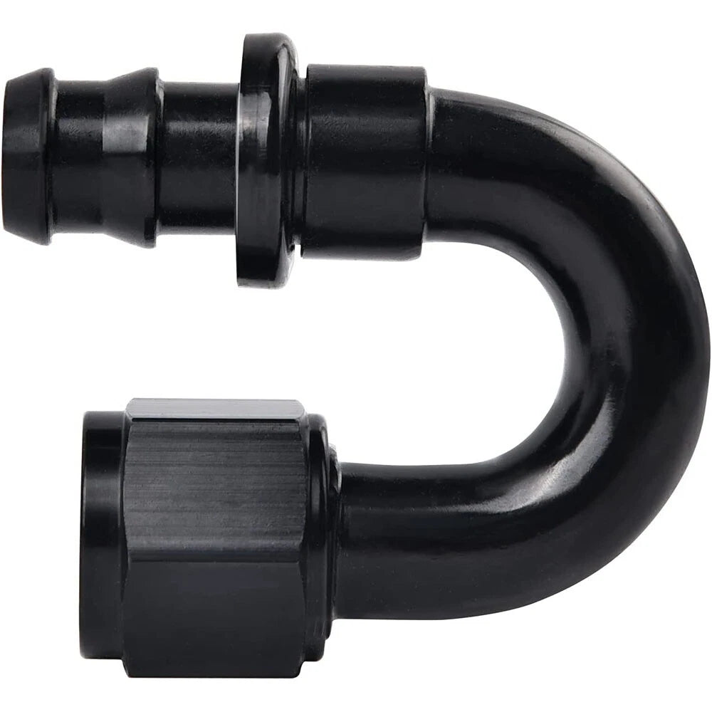 8 AN 180-Degree Push-On Lock Hose Barb Fitting for Fuel Oil Line Adapter (2020–2024)