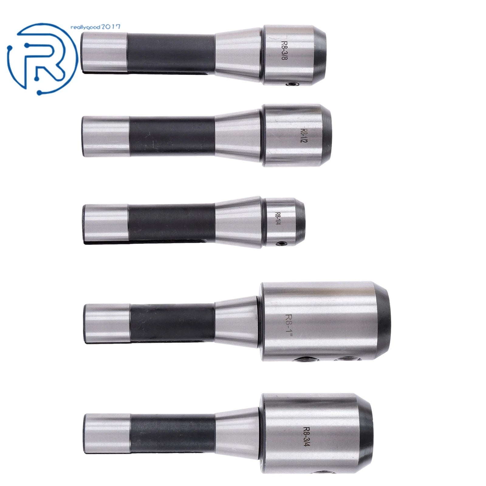 5Pcs End Mill Holder Set for R8 (1/4", 3/8", 1/2", 3/4", 1")