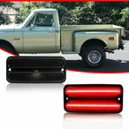 2X Smoke Lens Red LED Rear Side Marker Lights for Chevy GMC Truck (1968–1972)