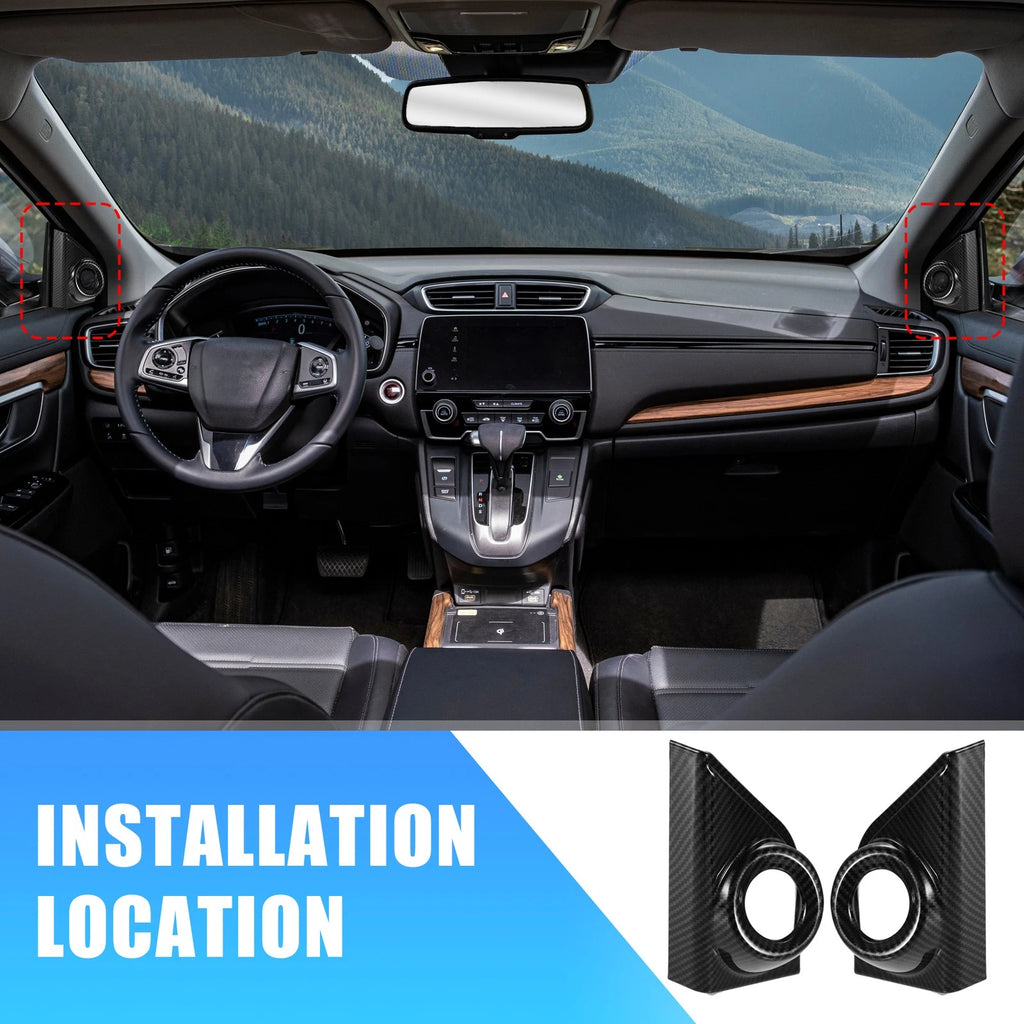 Carbon Fiber Pattern Front Door Window A Pillar Speaker Covers for Honda CR-V 