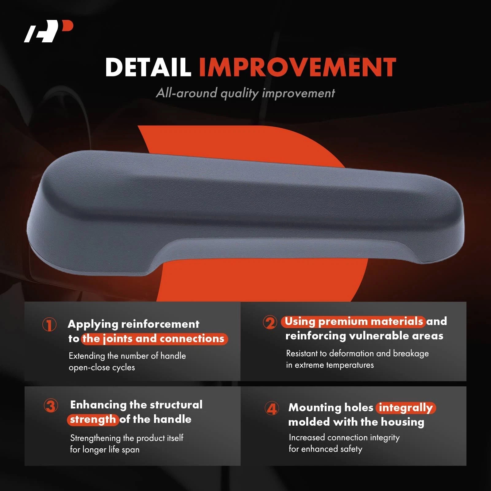 Rear Left or Right Gray Interior Door Handle for Honda Odyssey (2005–2010)