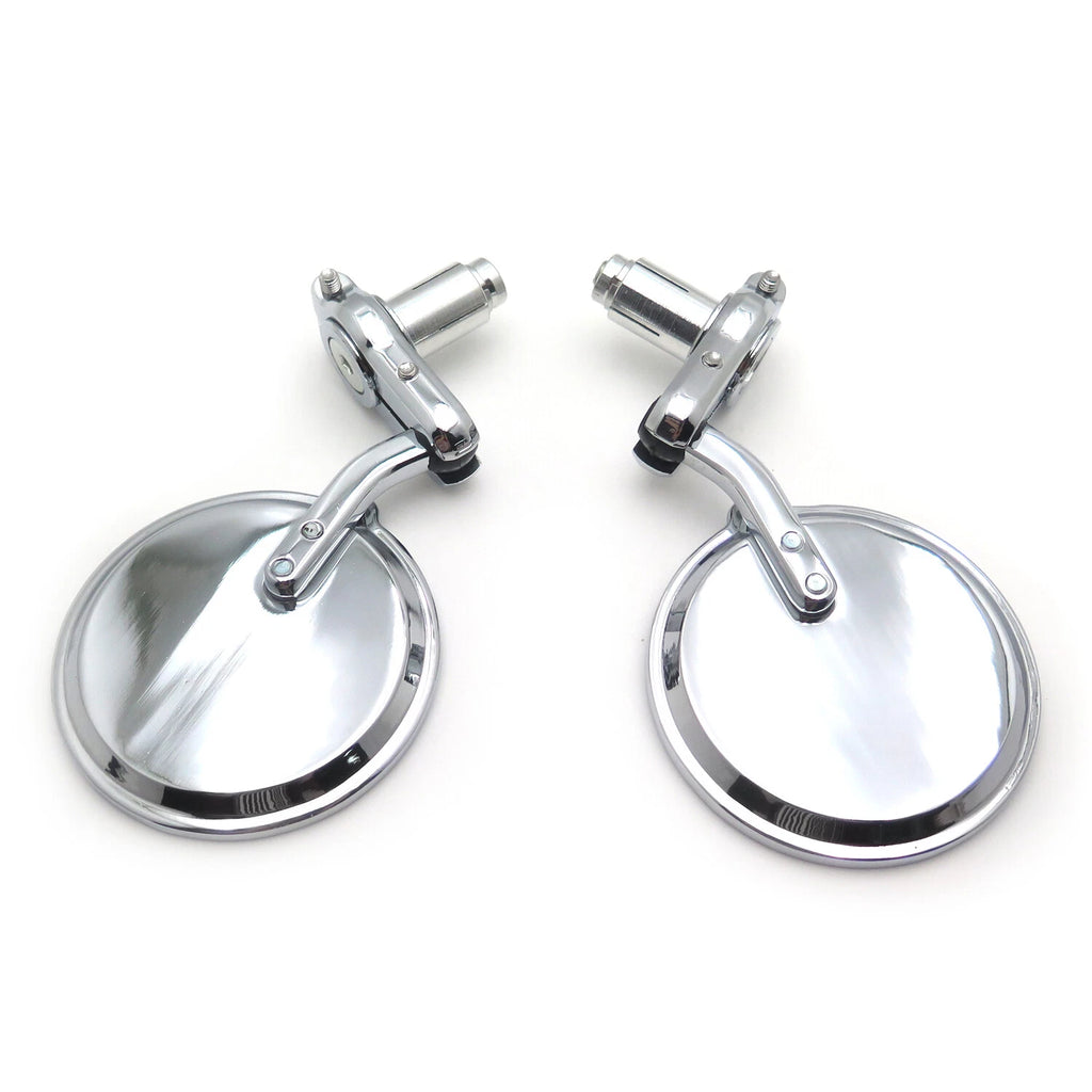 Chrome Foldable 1" 25mm Handle Bar End Side Mirrors for Universal Motorcycle