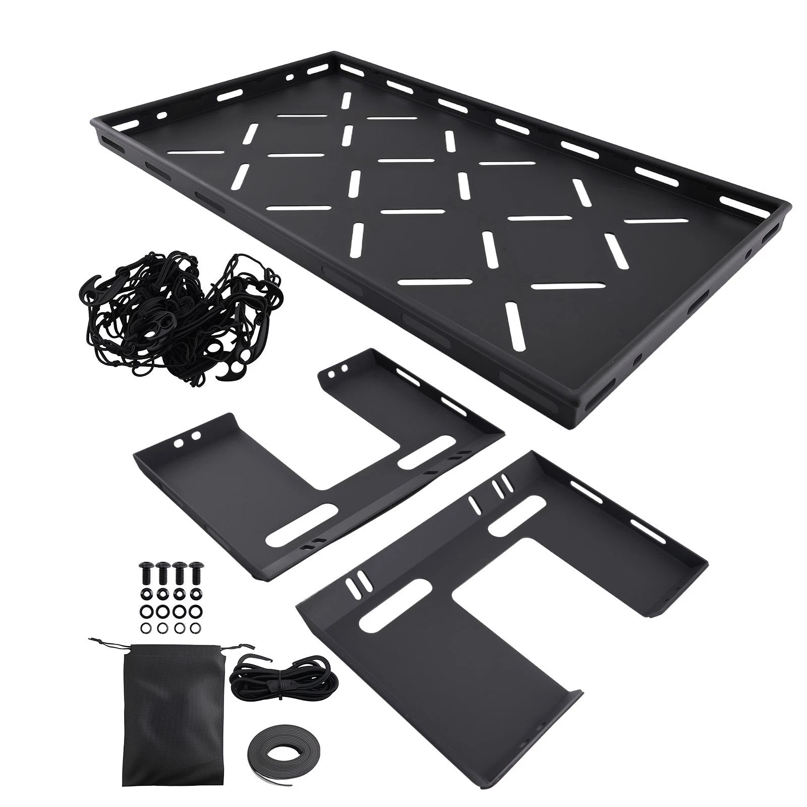 Black Steel Cargo Basket for Jeep Wrangler JK JL (2007–2026) Unlimited 4-Door