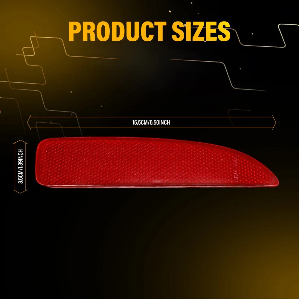 Set of 2 Red Rear Bumper Reflectors for Mazda 3 6 (2014–2018)