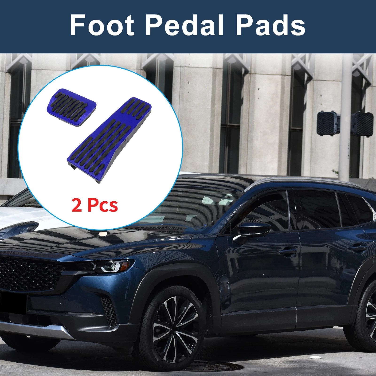 2Pcs Aluminum Alloy Foot Accelerator Pedal Covers for Universal Vehicles