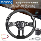 13" Racing PVC Alloy Steering Wheel w/ Hub Adapter for Ford Mustang (1984–2004)