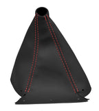 Leather Manual Shift Boot Cover for Nissan Skyline R33 (1993–1998) Red Stitch
