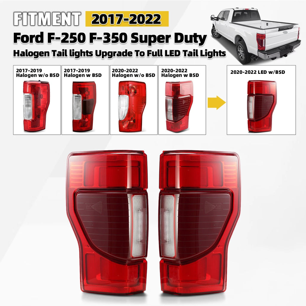 LED Tail Lights for Ford F-250 F-350 Super Duty (2017–2022) Pair