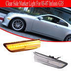 Amber LED Front Bumper Side Marker Lights for Infiniti G35 Coupe (2003–2007)