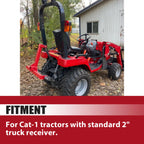 3 Point 2" Receiver Trailer Tow Hitch for Tractor (Category 1)