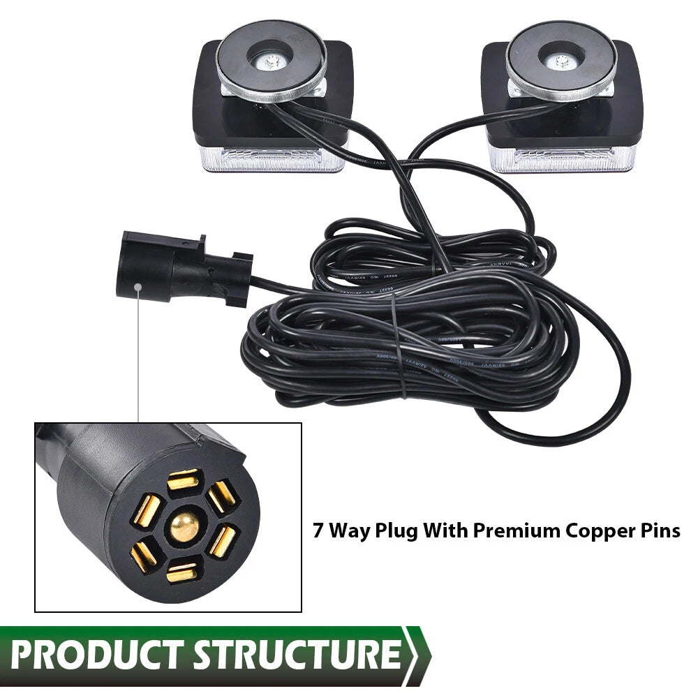 Magnetic LED Towing & Trailer Tail Lights Kit for Trucks, Trailers, RVs, SUVs
