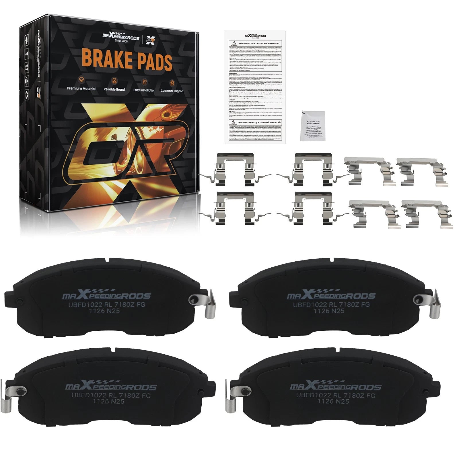 Front Ceramic Brake Pads Kit for Nissan 350Z Altima Juke Maxima (2003–2019)