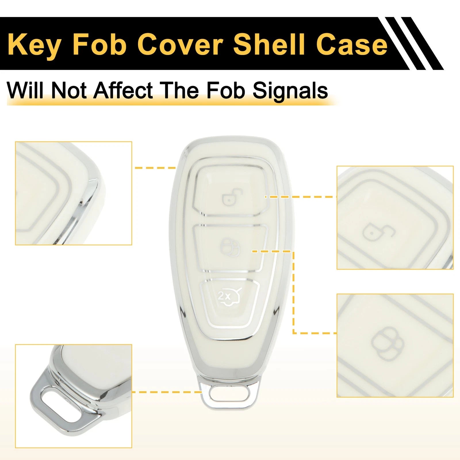 TPU Silicone Car Key Case for Ford Fiesta Focus (3 Buttons)