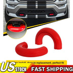 2X Red D-Ring Tow Hook Covers for Ford F150 (2004–2024)