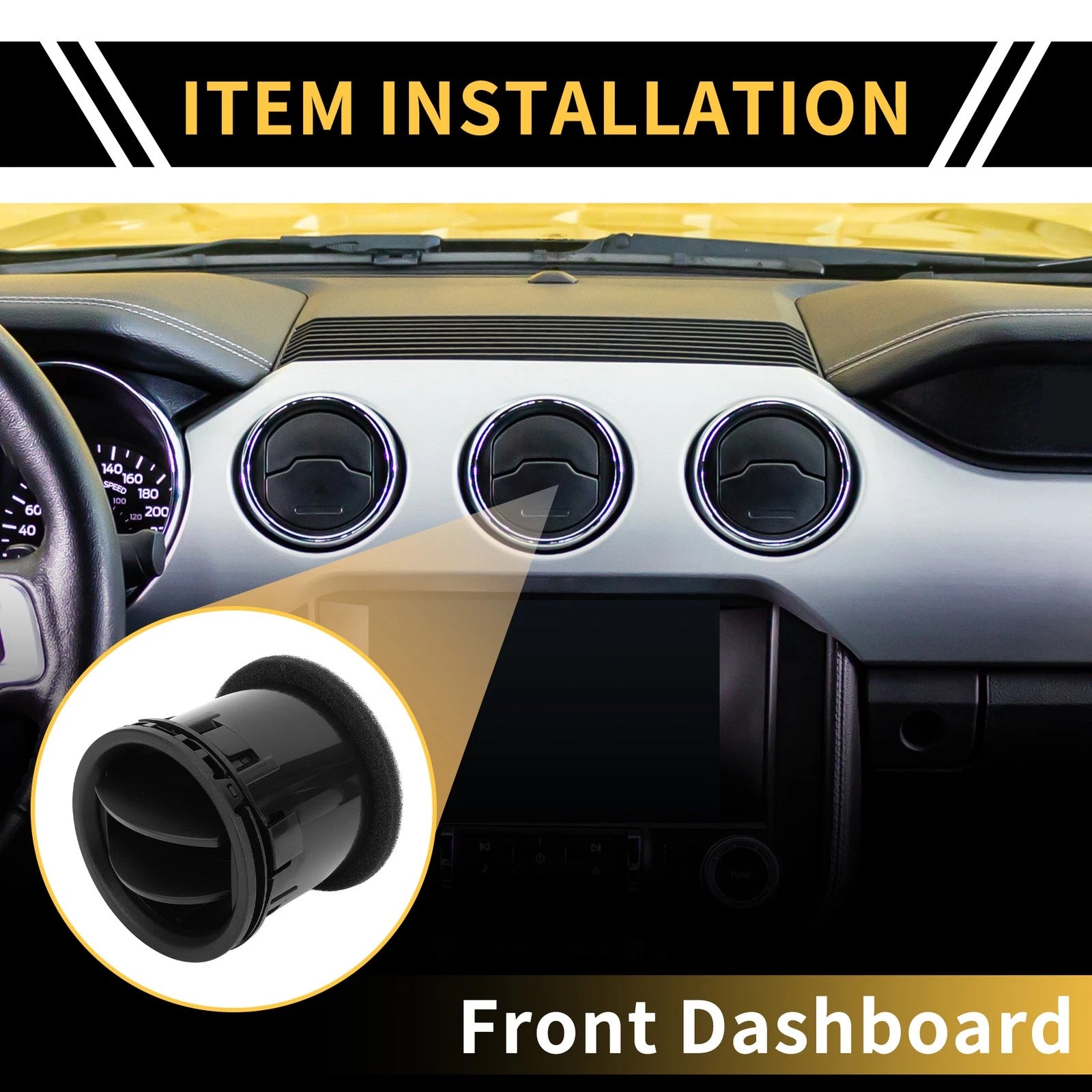 Dash AC Heater Air Vent for Ford F150 (2004–2008) Center Outlet Black