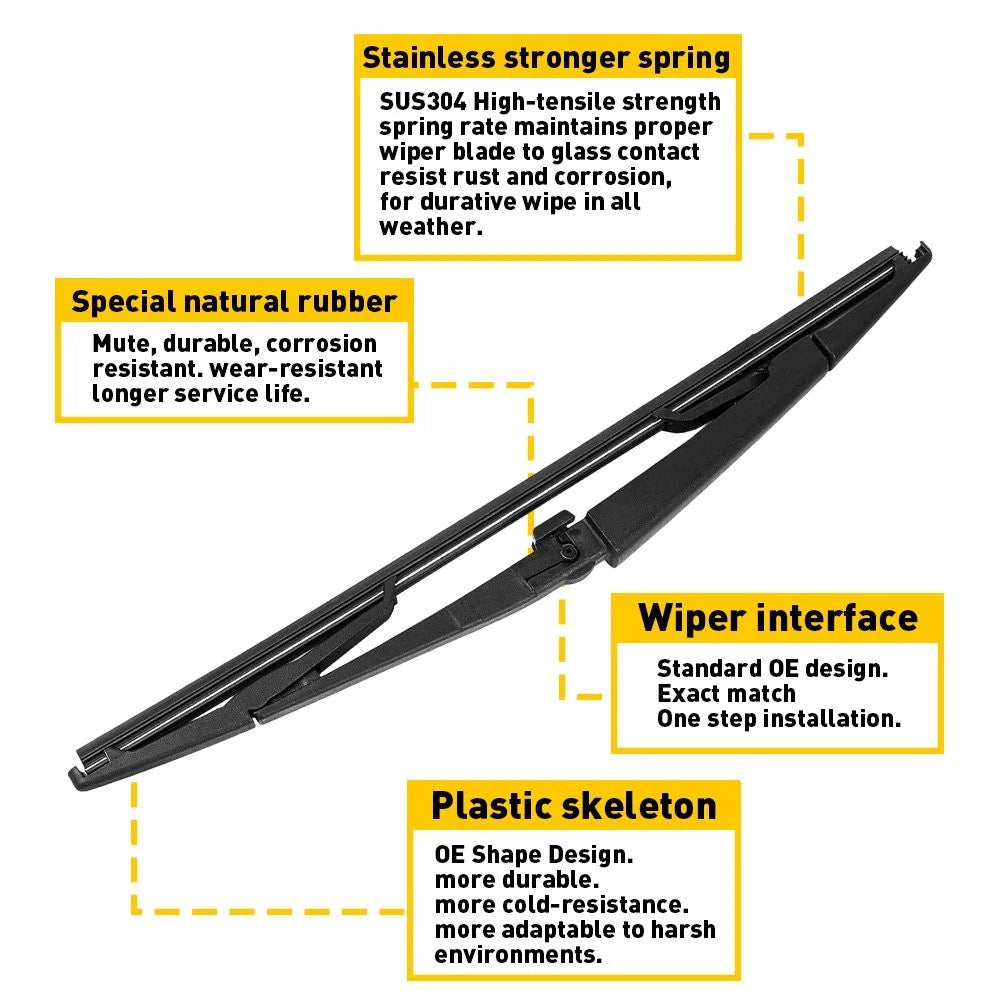 Rear Wiper Arm with Blade 5135583AA for Dodge Durango (2004–2009) Chrysler Aspen (2007–2008)