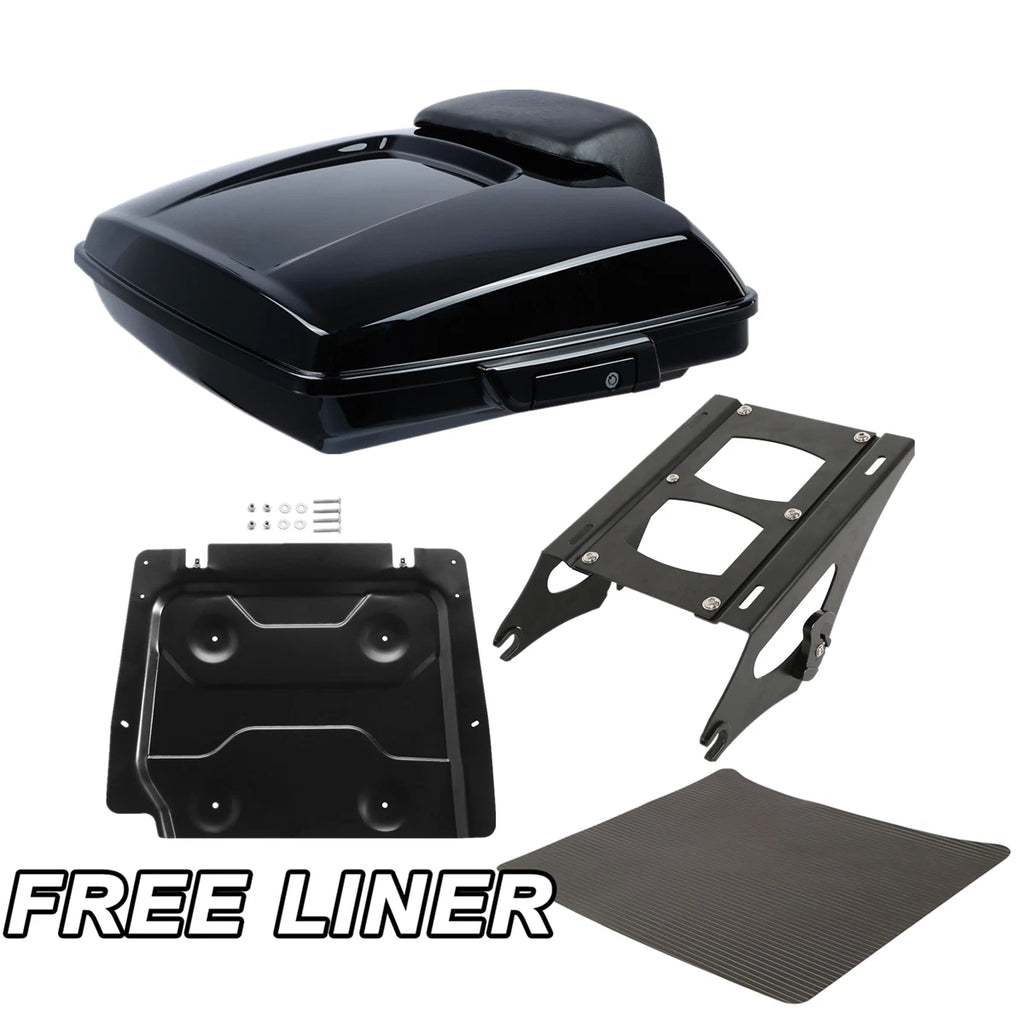 Black Razor Trunk Pad Mount Rack Plate for Harley Electra Road Glide (2014–2026)
