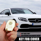 3 Button Remote Key Fob Case for Mercedes Benz C E M S CLS CLK GLK GLC (White)