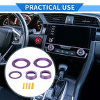 5X AC Engine Start Speaker Knob Cover Ring for Honda Civic (2016–2021) Purple