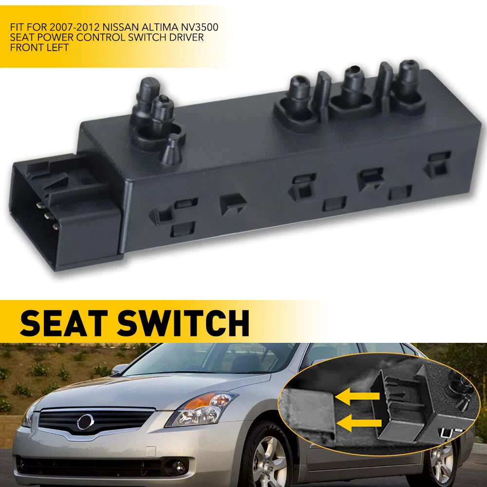 Power Seat Switch for Nissan Altima (2007–2012) - Driver Side, Black