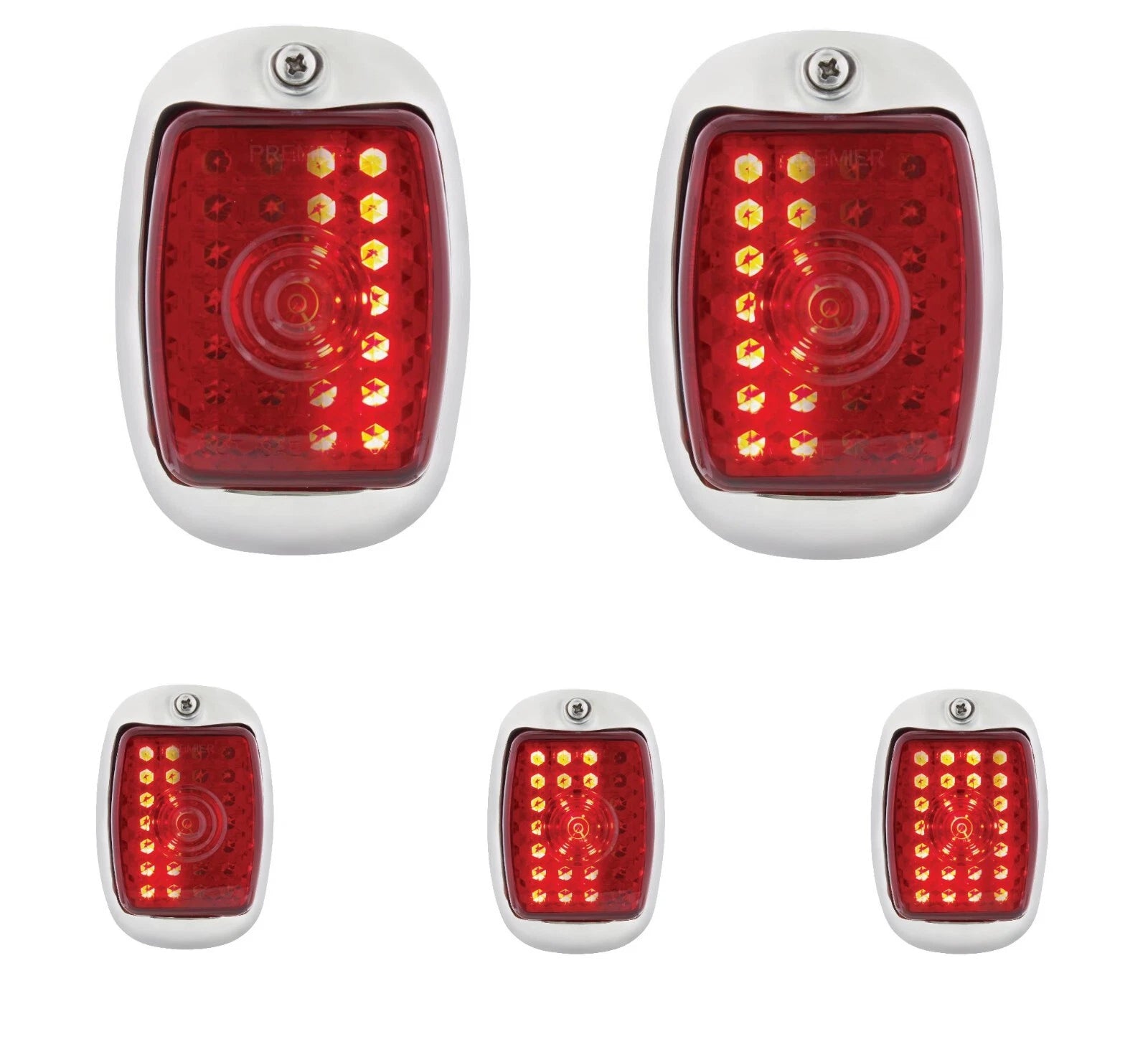 Sequential LED Tail Lights Stainless Steel Replacement for Chevy GMC Truck (1940–1953)