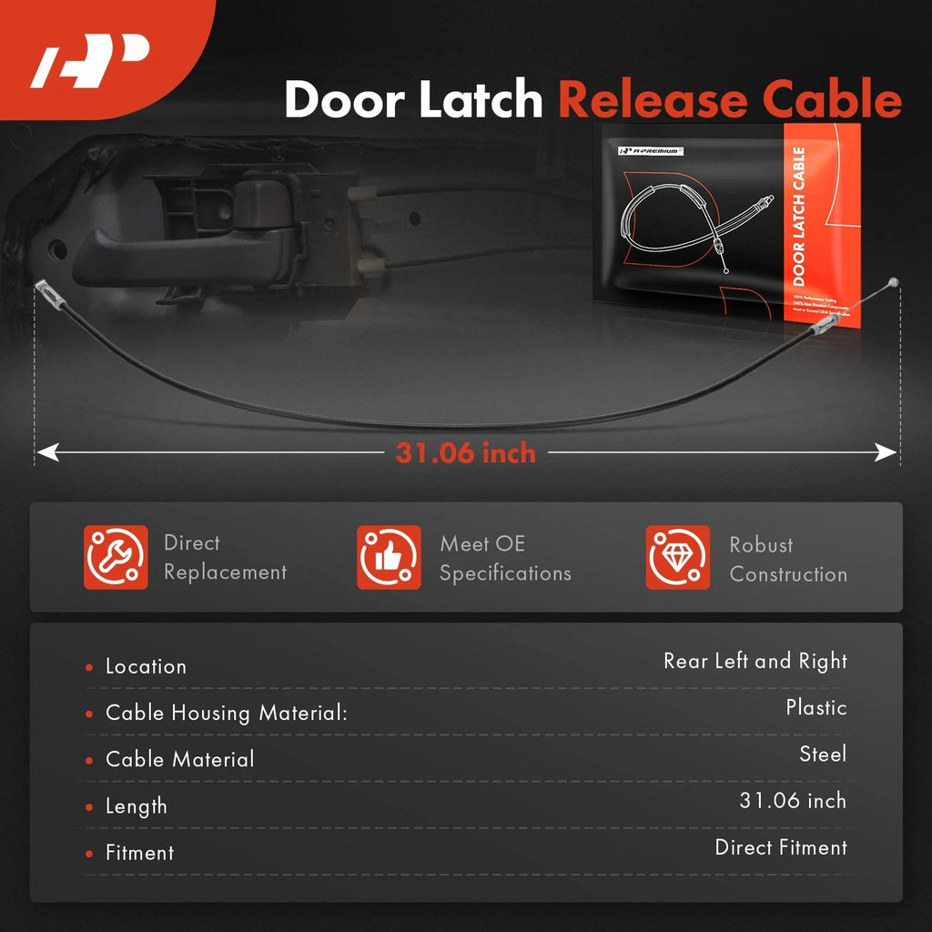 Door Latch Release Cable Rear for Toyota Sequoia (2001-2007)