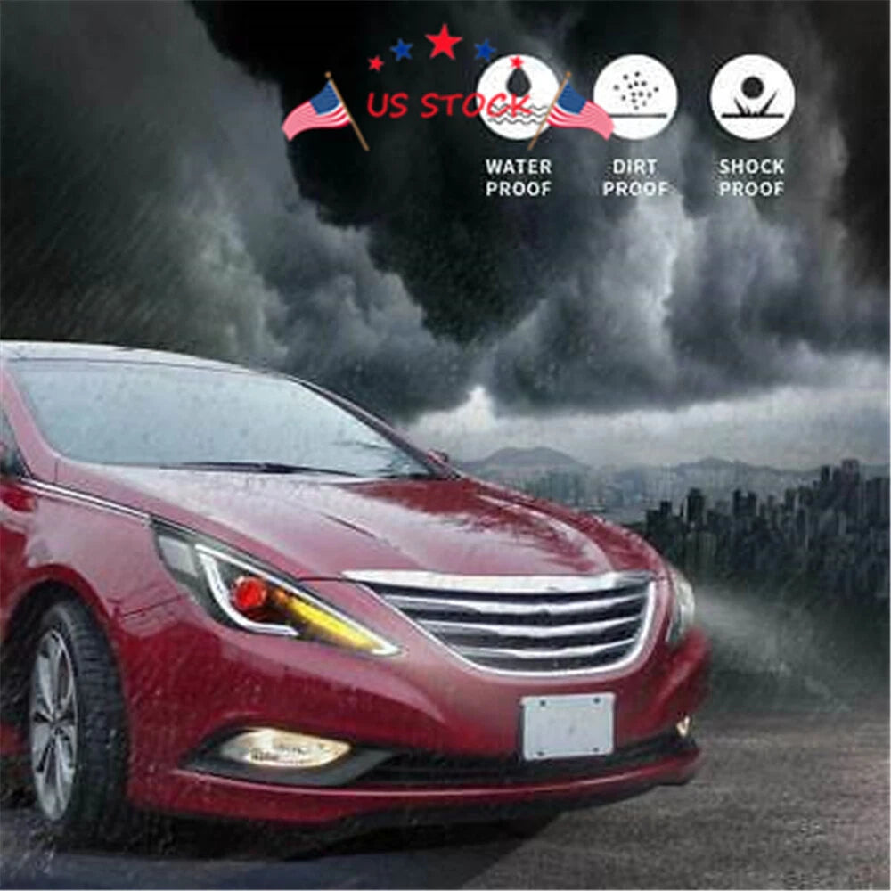 2X Front LED Headlights for Hyundai Sonata (2011-2014) Projector Sequential DRL