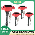 Set of 4 Ignition Coils & 4 Spark Plugs for Nissan Rogue Altima Sentra Infiniti
