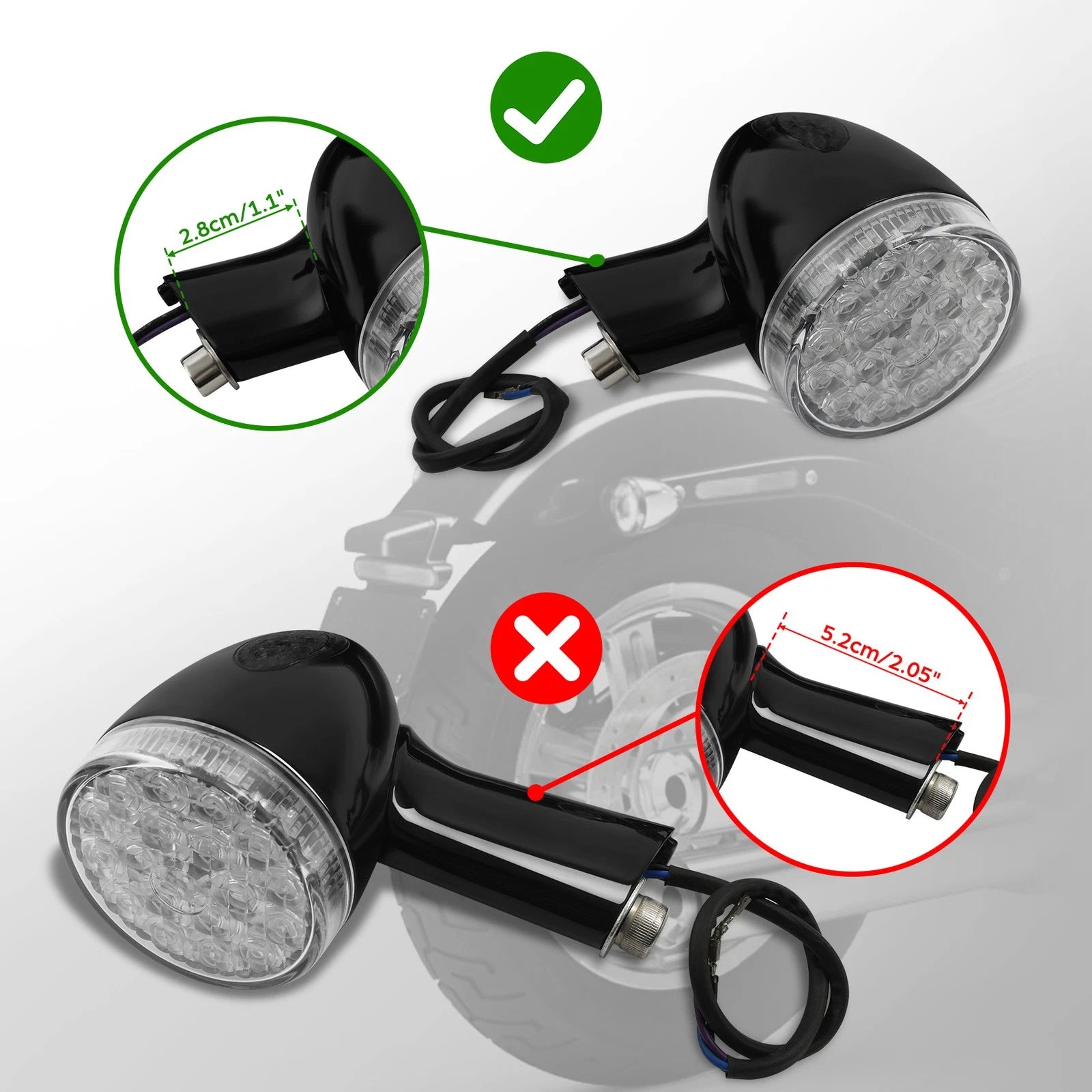Turn Signal Lights for Harley Touring (2009–2024), Softail (2000–2024)