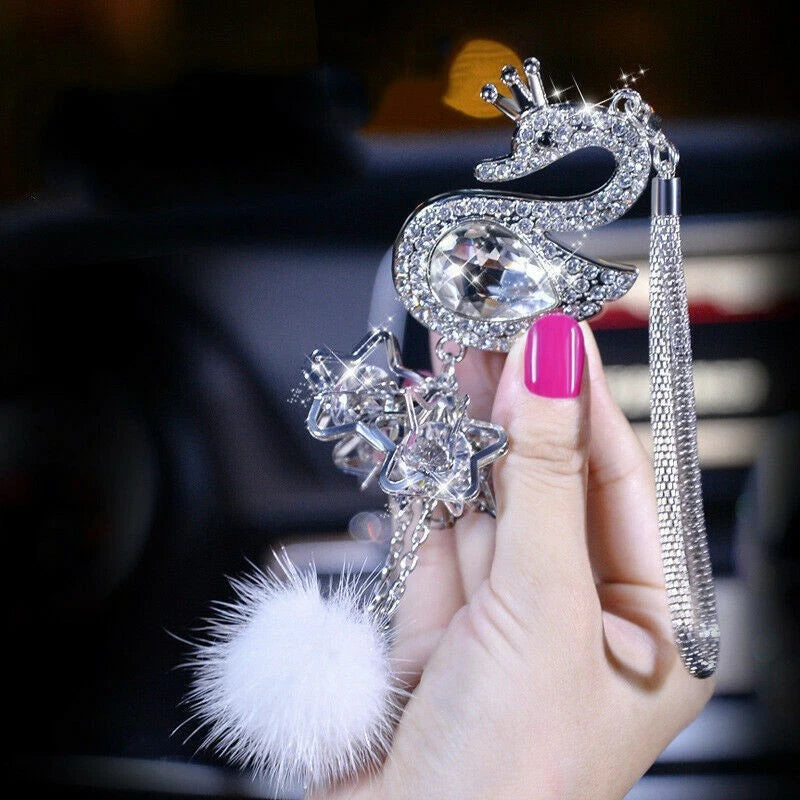 Rhinestone Rear View Car Pendant for SWAN (25cm)