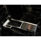 Brushed Stainless Center Console Plate w/Polished Trim for 10-14 Mustang Manual