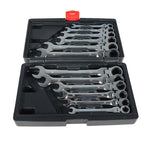 12-Pc Flexible Ratcheting Wrench Set for Metric Combination Spanner (8-19mm)