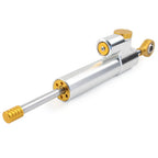 24cm Universal Adjustable Steering Damper Stabilizer for Moto - Silver/Orange