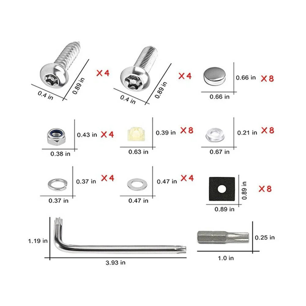 Anti Theft Stainless Steel Screws for Enhanced License Plate Security