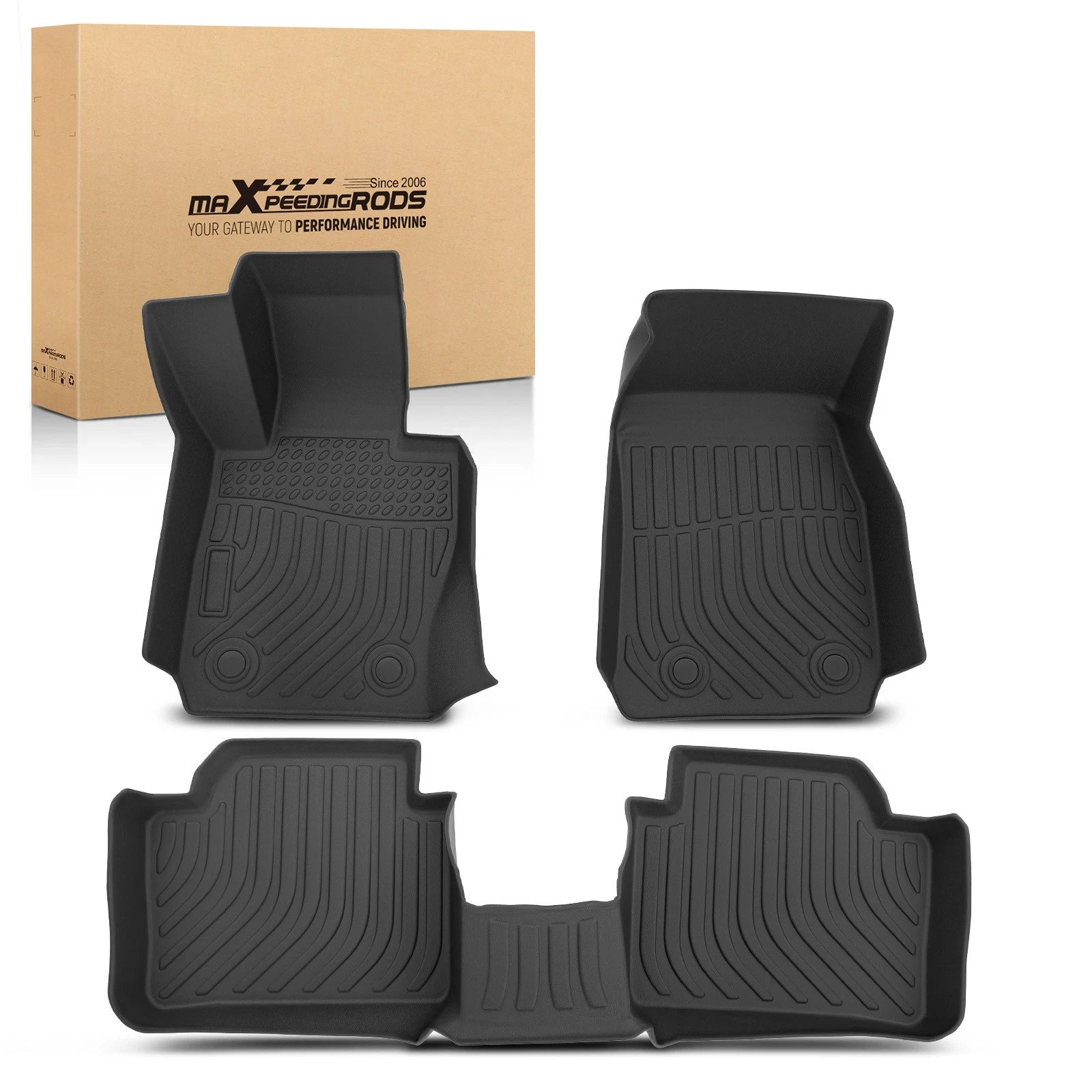All Weather Floor Mats Set for BMW 318i 325i 330e M3 (2012–2018) TPE Waterproof