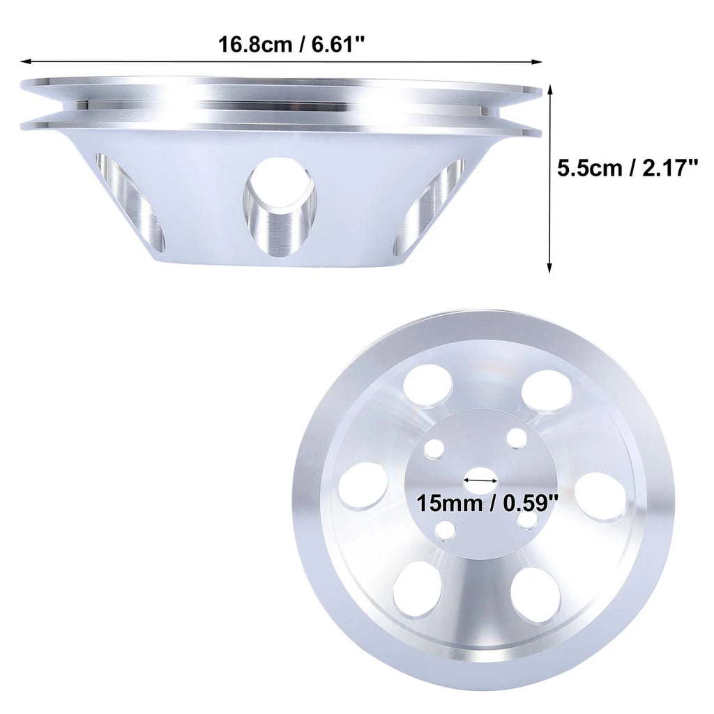 Water Pump Pulley for Chevy SBC 350 Engine (Long, 1 Groove, 4 Hole)