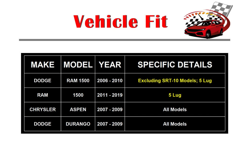 Drilled Rotors + Brake Pads for Dodge Ram 1500, Durango (YYYY-YYYY)