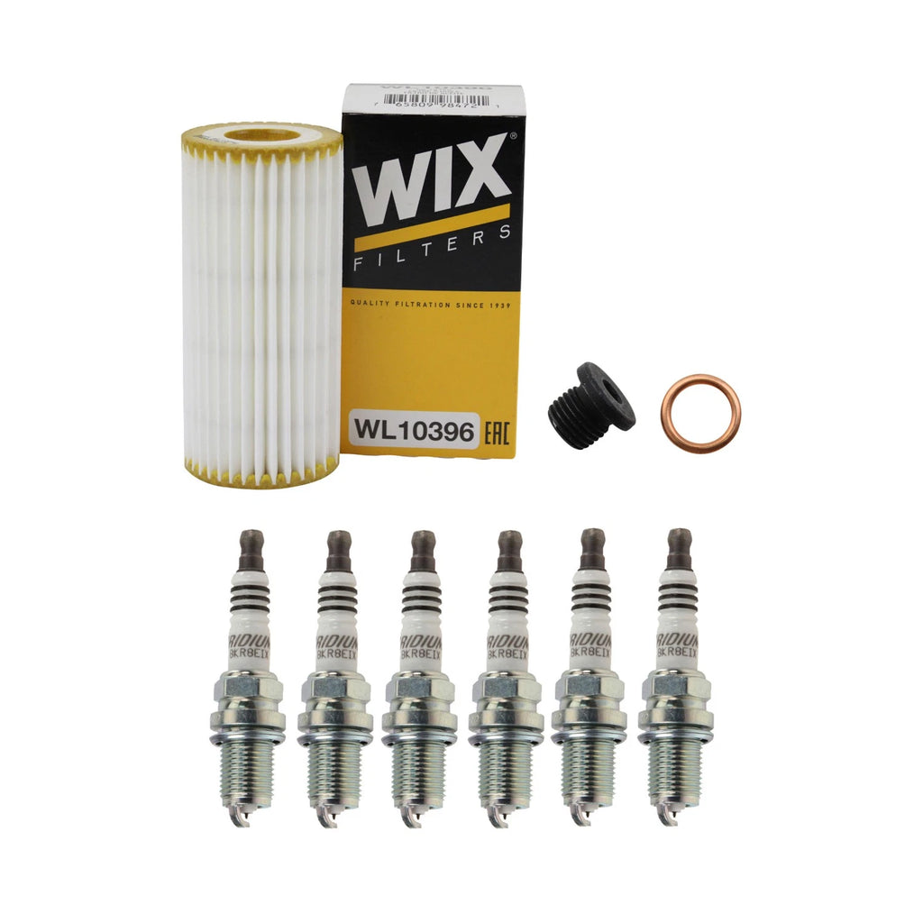 Wix Engine Oil Filter & NGK 6 Iridium IX Spark Plugs for Audi A6 Quattro (2005–2011)