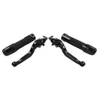 Black Extendable Brake Clutch Lever Grip Set for BMW R1200GS R1250GS (2013-2023)