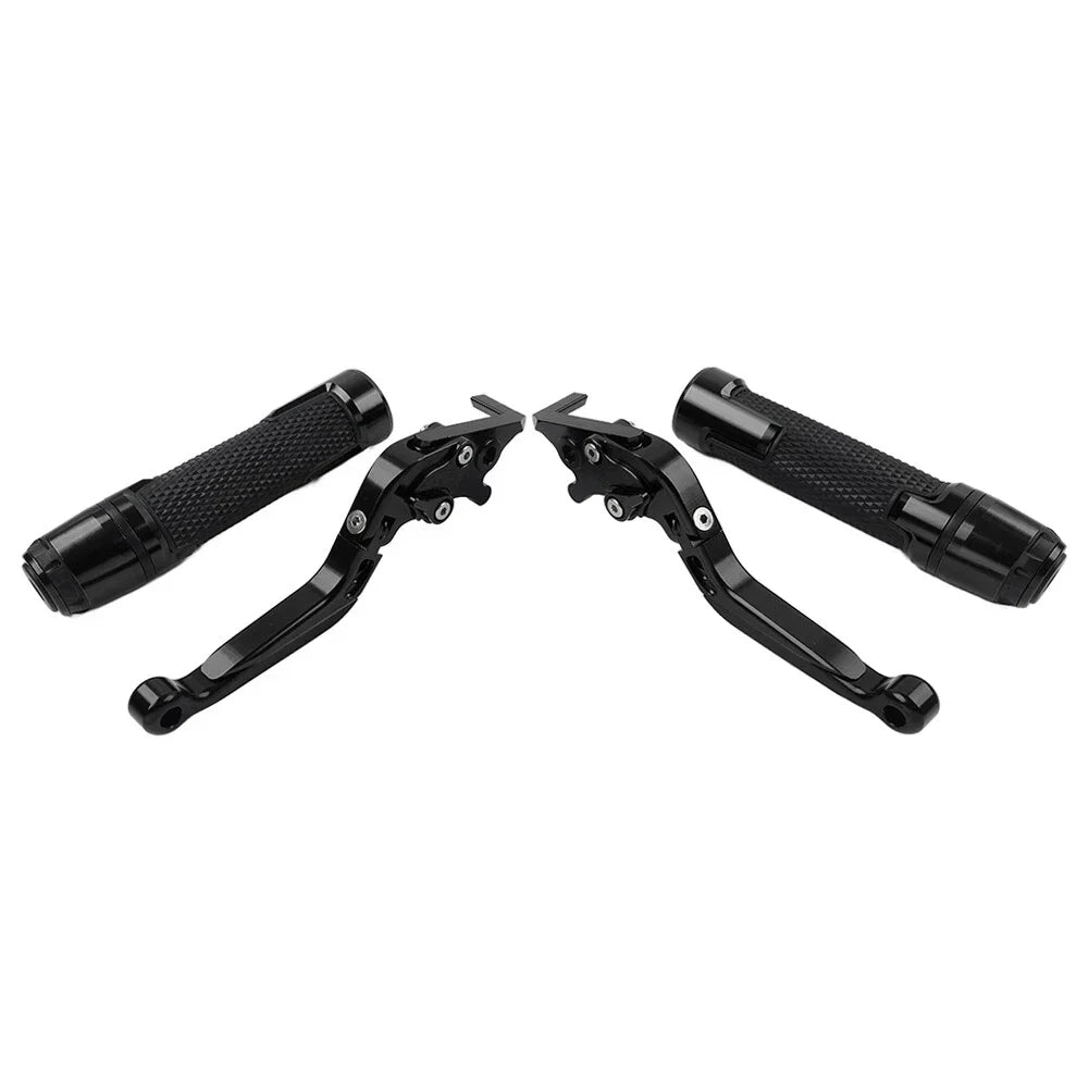 Black Extendable Brake Clutch Lever Grip Set for BMW R1200GS R1250GS (2013-2023)