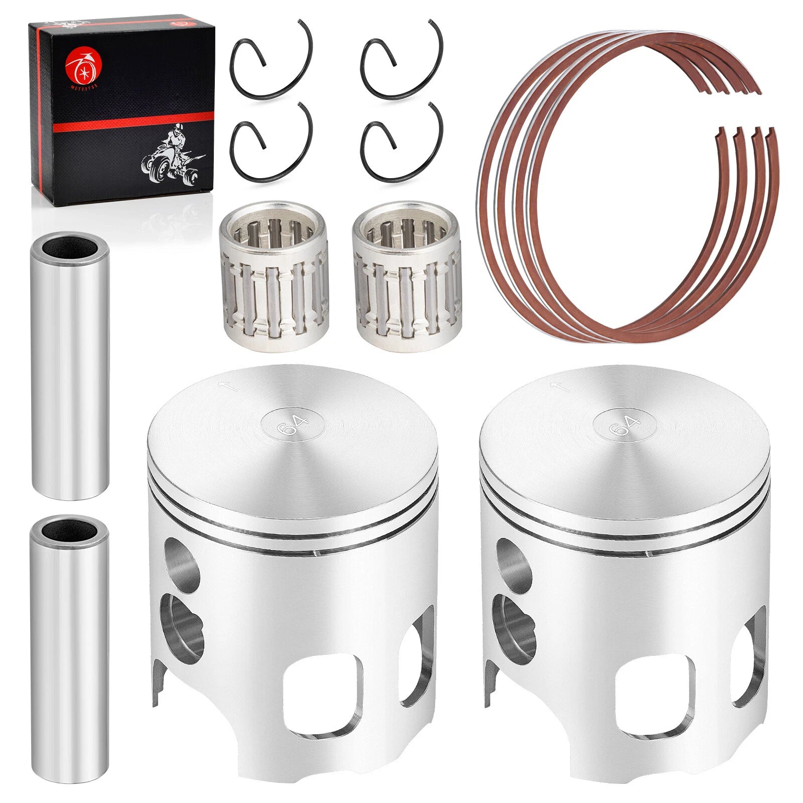 64mm Forged Pro Lite Pistons & Ring Bearing Kit for Banshee 350 (1987–2006)
