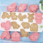 8 Piece Cookie Cutter Set - Farm Animal Shapes for Baking