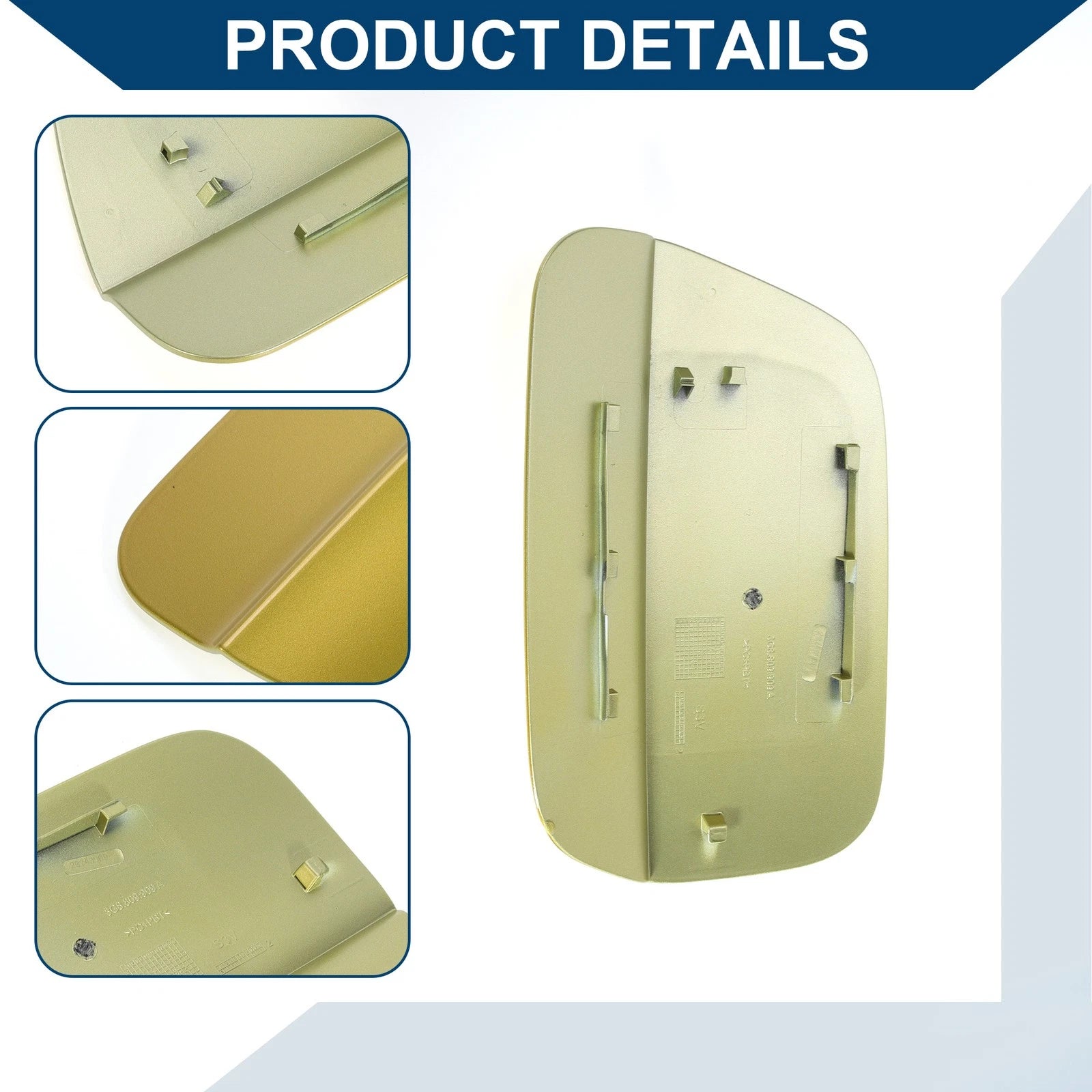 Fuel Tank Door Cap for Volkswagen CC (2019–2021) Fuel Filler Flap Cover Gold Tone
