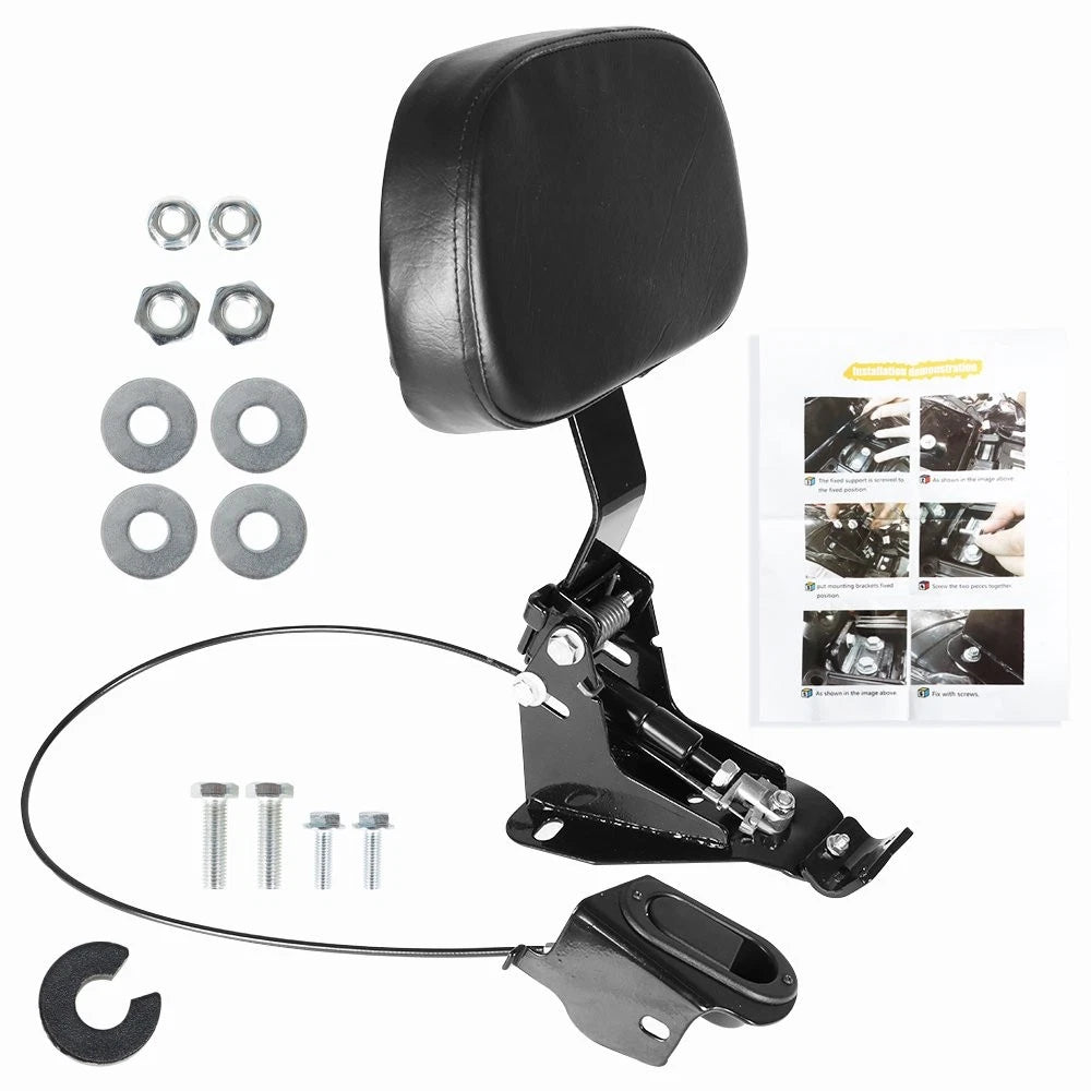 Adjustable Black Rider Driver Backrest Pad for Road Glide (2009–2021)